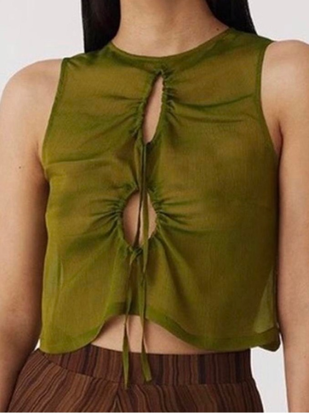 NWOT Paloma Wool Slinky Silk Green Top Small